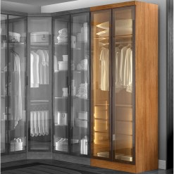 Guarda Roupa Rizon Modulo 2 Portas Reflecta Com Led 3 Gavetas Novo Horizonte 43199
