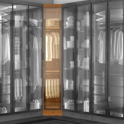 Guarda Roupa Rizon Modulo Canto Obliquo Reflecta Com Led 1 Porta Novo Horizonte 14308