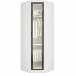 Guarda Roupa Rizon Modulo Canto Obliquo Reflecta Com Led 1 Porta Novo Horizonte Branco 10397