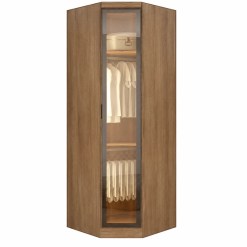 Guarda Roupa Rizon Modulo Canto Obliquo Reflecta Com Led 1 Porta Novo Horizonte Cumaru 44450