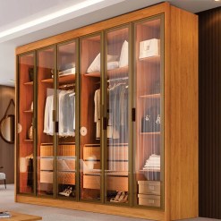 Guarda Roupa Sao Carlos Casal 6 Portas Reflecta Com Led 6 Gavetas Leifer 39512