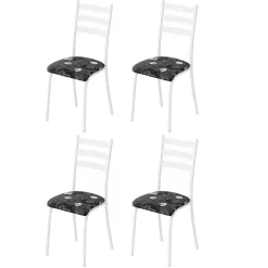 Kit 4 Cadeiras Ipanema Tubular Teixeira Branco 48371