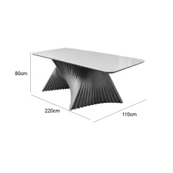 Mesa Malta Plus Com Vidro 220x110cm Va Movelaria 74251