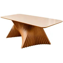 Mesa Malta Plus Com Vidro 220x110cm Va Movelaria Cinamomo Off White 43254