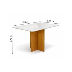 Mesa Moscou Com Vidro 120x80cm Minas Plac 19712