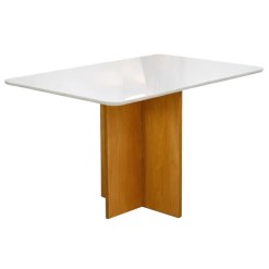 Mesa Moscou Com Vidro 120x80cm Minas Plac Cinamomo Off White 85913