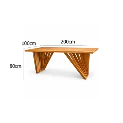 Mesa Paris Jr Moveis Sem Vidro 200x100cm 56512
