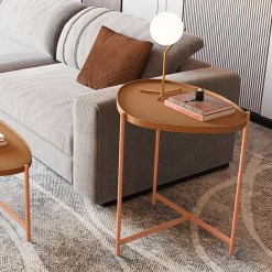 Mesa De Apoio Organica Couro Jb Bechara 39036