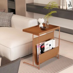 Mesa De Apoio Revisteiro Couro Jb Bechara 38299