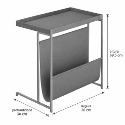 Mesa De Apoio Revisteiro Couro Jb Bechara 56467