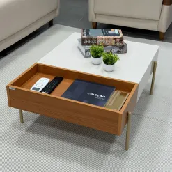 Mesa De Centro Leme Retangular Madetec 21410