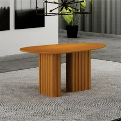 Mesa De Jantar Isis 135cm Organica Sem Vidro Leifer 15914