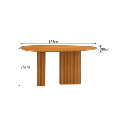 Mesa De Jantar Isis 135cm Organica Sem Vidro Leifer 70524