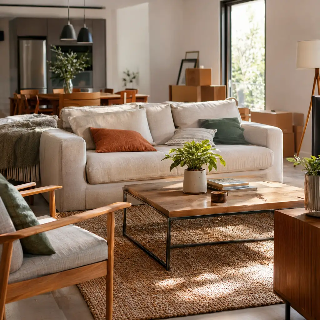 O que comprar para uma casa nova: lista essencial em sala aconchegante