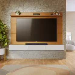 Painel Danubio Com Nicho Niagara 217cm Para Tv Ate 75 Polegadas 3 Gavetas Colibri 27752