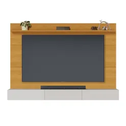Painel Danubio Com Nicho Niagara 217cm Para Tv Ate 75 Polegadas 3 Gavetas Colibri Naturale Off White 57169