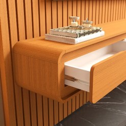 Painel Trevi 190cm Para Tv Ate 75 Polegadas Ripado Com Led E 3 Gavetas Edn 17054