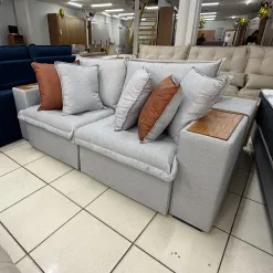 Sofa Cama Tebas 4 Lugares Retratil E Reclinavel 250cm Tecido Linho Innove 84766