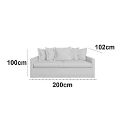 Sofa Enseada 200cm Em Linho 3 Lugares Estofart 61283