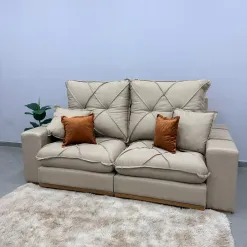 Sofa Gran Best Prime 210cm Em Linho 4 Lugares Retratil E Reclinavel Aifos 75643