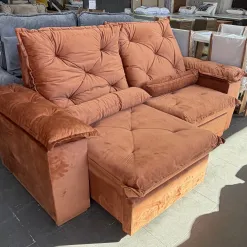 Sofa Porto Madero 3 Lugares Retratil E Reclinavel 200cm Tecido Veludo Imperial Decor 25822