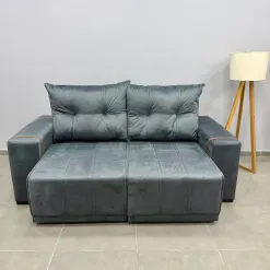 Sofa Thor Em Veludo Retratil E Reclinavel 3 Lugares 200cm Viero 31214
