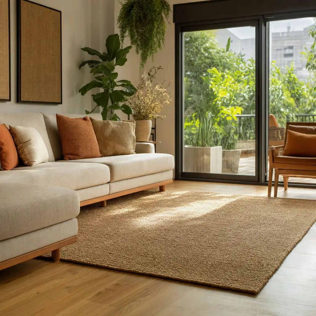 Tapete de sisal na sala: é bom e como cuidar