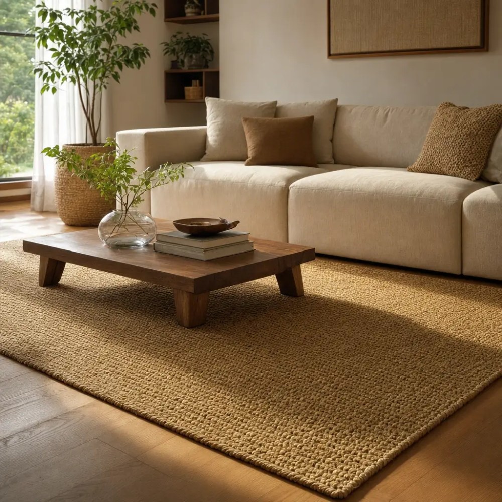 Tapete de sisal na sala: é bom e como cuidar