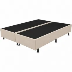Base Box Bipartida King Em Corino Universal 37x203x193 Bege 40125