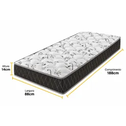 Colchao Evora Solteiro 14x188x88cm D33 Viero 71628