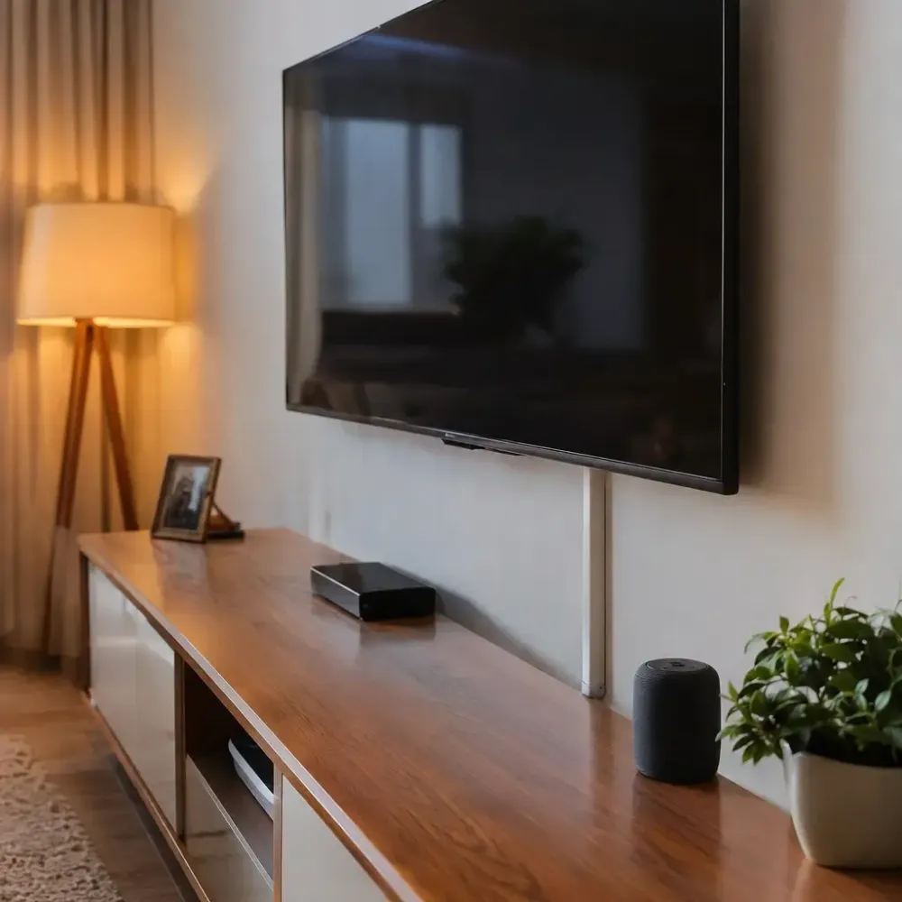 Como esconder fios da TV sem quebrar a parede em sala moderna