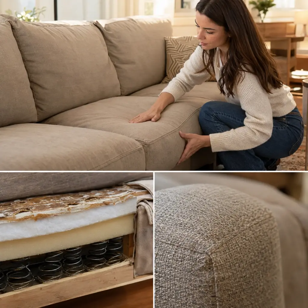 Como saber se um sofá é resistente: 5 sinais, espuma, molas e costura do sofá