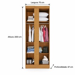 Guarda Roupa Fortaleza Modulo Canto Sem Espelho E Pes 1 Porta Salleto 69119