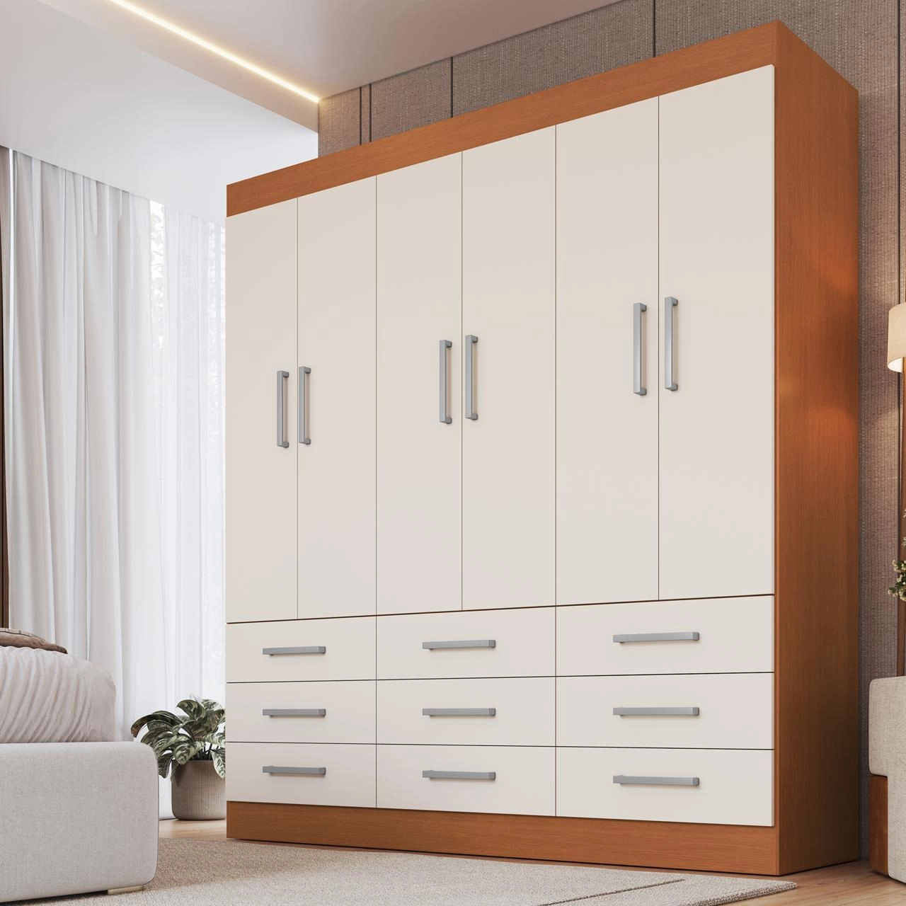 Guarda Roupa Milao Cadorin Casal 6 Portas 9 Gavetas 50961