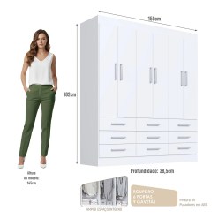 Guarda Roupa Milao Cadorin Casal 6 Portas 9 Gavetas 70957