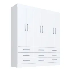 Guarda Roupa Milao Cadorin Casal 6 Portas 9 Gavetas Branco 87990
