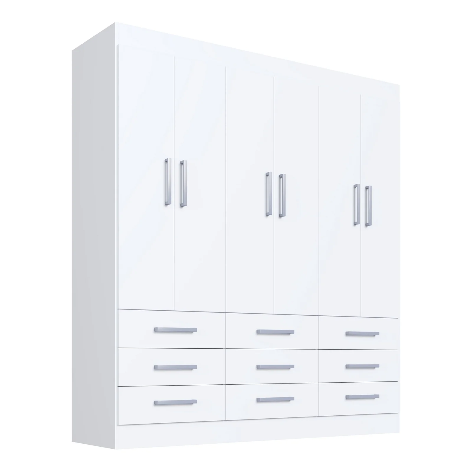 Guarda Roupa Milao Cadorin Casal 6 Portas 9 Gavetas Branco 87990