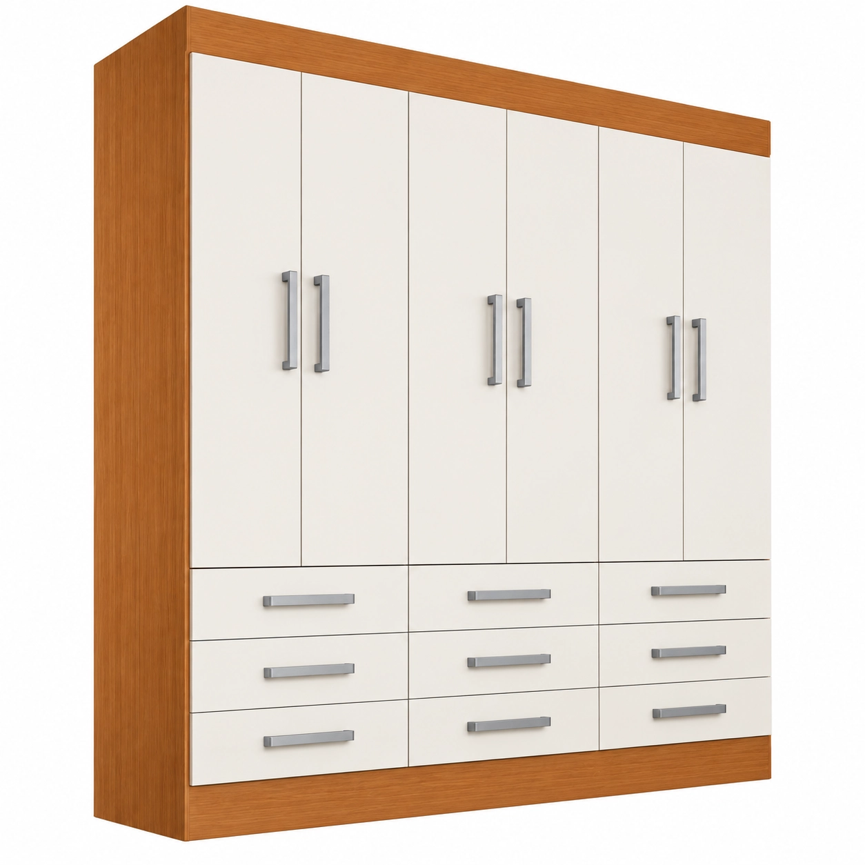 Guarda Roupa Milao Cadorin Casal 6 Portas 9 Gavetas Cinamomo Areia 18299
