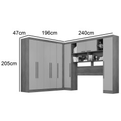 Guarda Roupa Modulado Apolo Recife Sem Espelho E Pes Casal 9 Portas 2 Gavetas Salleto 56885