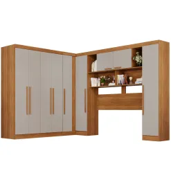 Guarda Roupa Modulado Apolo Recife Sem Espelho E Pes Casal 9 Portas 2 Gavetas Salleto Cinamomo Off White 85172