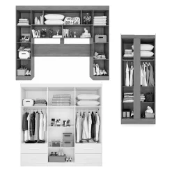 Guarda Roupa Modulado Apolo Texas Fortaleza Premium Sem Espelho E Pes Casal 11 Portas 4 Gavetas Salleto 43778