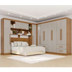 Guarda Roupa Modulado Apolo Texas Fortaleza Premium Sem Espelho E Pes Casal 11 Portas 4 Gavetas Salleto 49162
