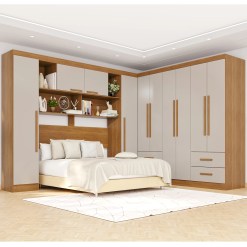 Guarda Roupa Modulado Apolo Texas Premium Sem Espelho E Pes Casal 10 Portas 4 Gavetas Salleto 29592