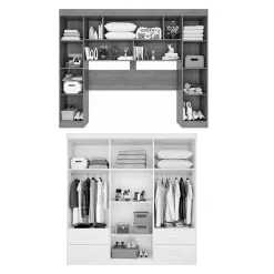Guarda Roupa Modulado Apolo Texas Premium Sem Espelho E Pes Casal 10 Portas 4 Gavetas Salleto 94062