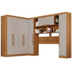 Guarda Roupa Modulado Recife Apolo Sem Espelho E Pes Casal 8 Portas 2 Gavetas Salleto Cinamomo Off White 68017