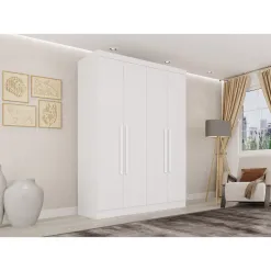 Guarda Roupa Recife Salleto 4 Portas Sem Espelho E Pes Solteiro 2 Gavetas 90989