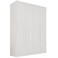 Guarda Roupa Recife Salleto 4 Portas Sem Espelho E Pes Solteiro 2 Gavetas Branco 92661