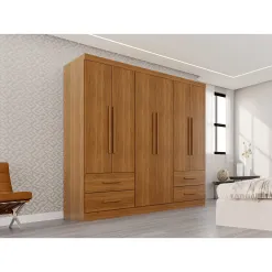 Guarda Roupa Texas Premium Sem Espelho E Pes Casal 6 Portas 4 Gavetas Salleto 18402