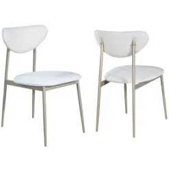 Kit 2 Cadeiras Safira Tecido Corino Cm Decor Bege 96151