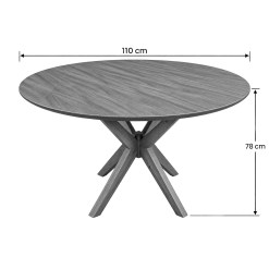 Mesa Vegas Redonda 110cm Sem Vidro Minas Plac 53300
